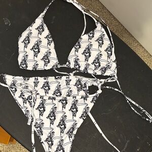 Triangle Bikini out west cowboy black and white bikini western swimsuit size XL